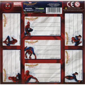 Naklejki na zeszyty Derform Spiderman Homecoming, 7szt